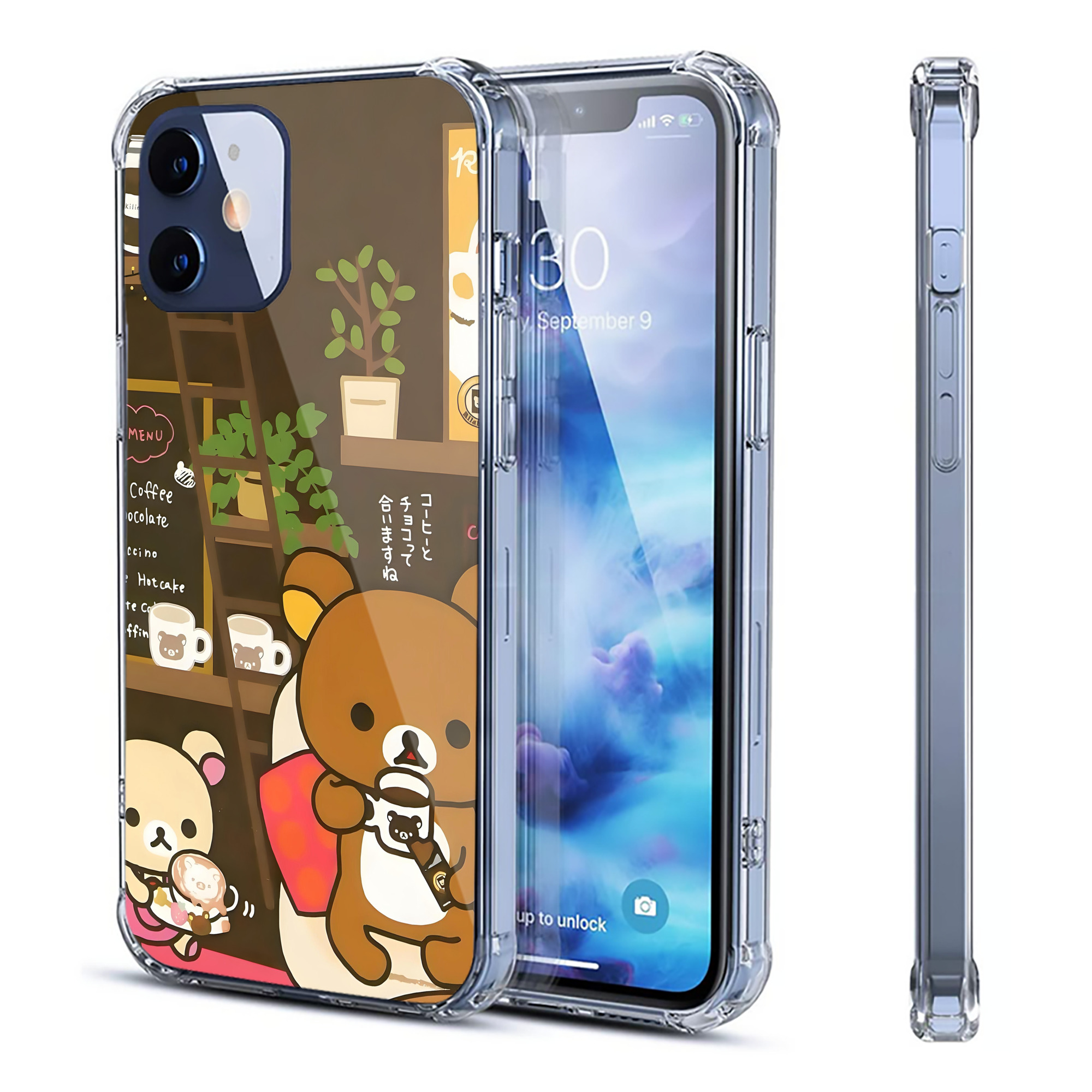 （画像用） リラックマ リラックマ キイロイトリ Rilakkuma Korilakkuma Kiiroitori 【iPhone 12シリーズ対応】透明スマホケース（クリアソフトケース）